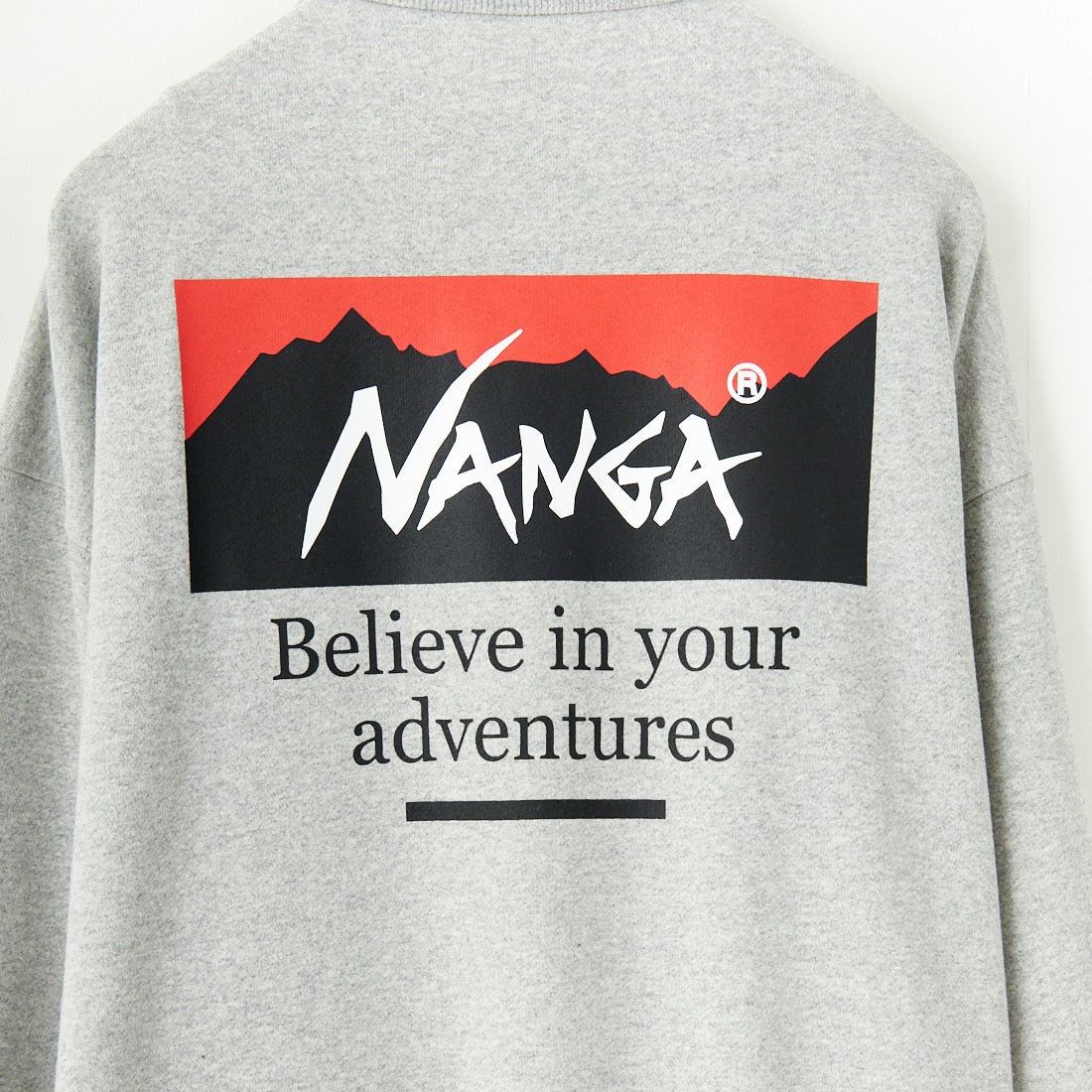 JEANSFACTORY × NANGA [ジーンズファクトリー × ナンガ] 別注 ボックスロゴ バックプリントスウェット [NW24AW-JF1] GRAY