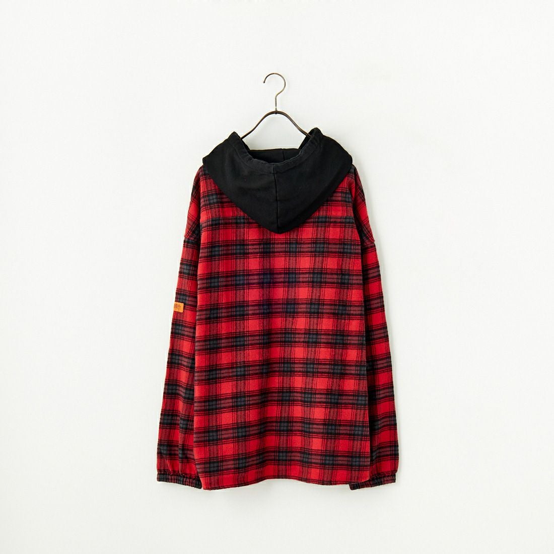 UNIVERSAL OVERALL [ユニバーサルオーバーオール] 別注 チェックフードシャツ [U2431100IN-JF] RED