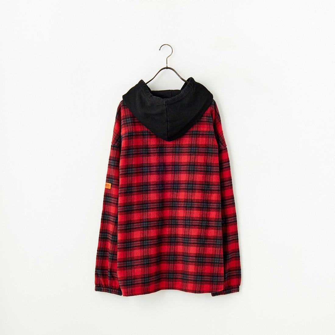 UNIVERSAL OVERALL [ユニバーサルオーバーオール] 別注 チェックフードシャツ [U2431100IN-JF] RED