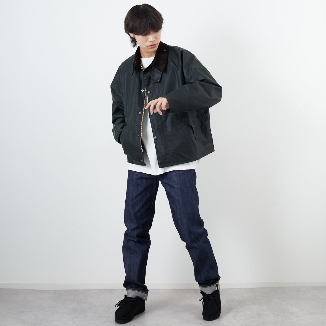 Barbour [バブアー] TRANSPORT/トランスポート ワックスジャケット [MWX1678] BK91 &&モデル身長：179cm 着用サイズ：38&&