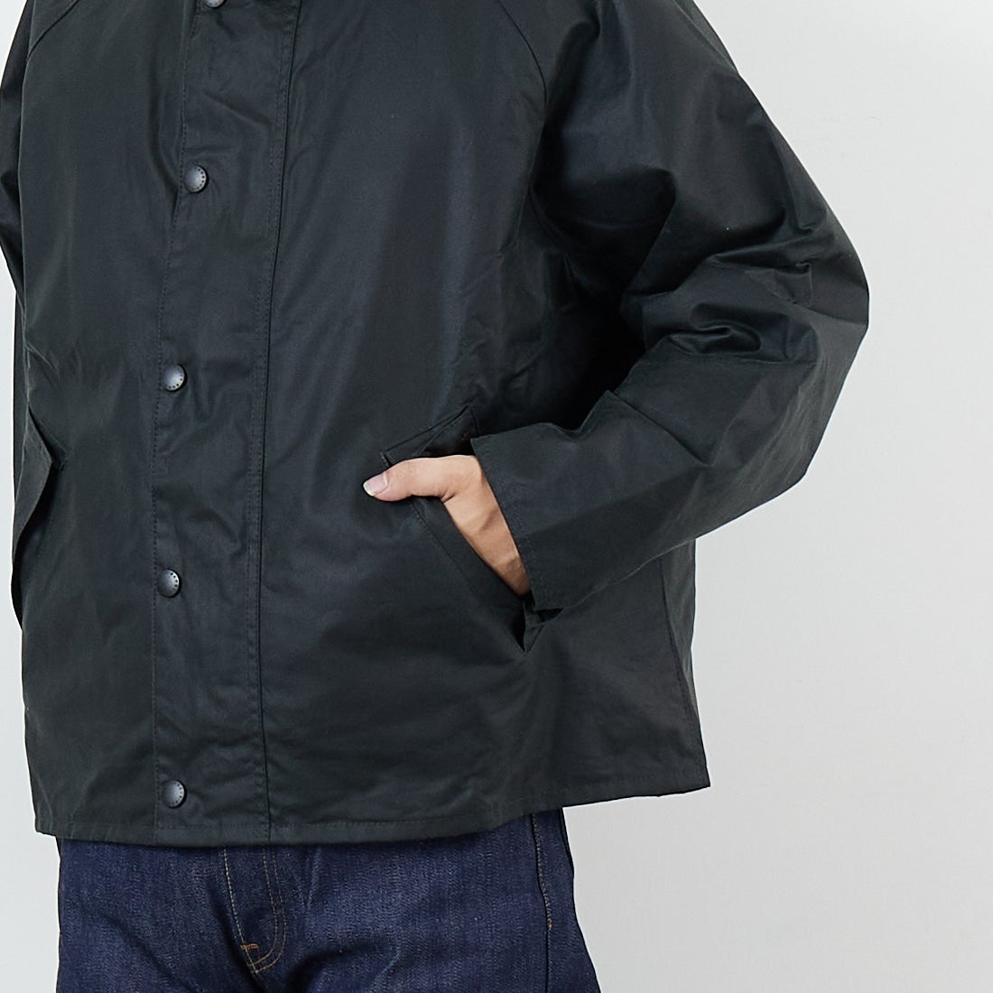 Barbour [バブアー] TRANSPORT/トランスポート ワックスジャケット [MWX1678] BK91 &&モデル身長：179cm 着用サイズ：38&&