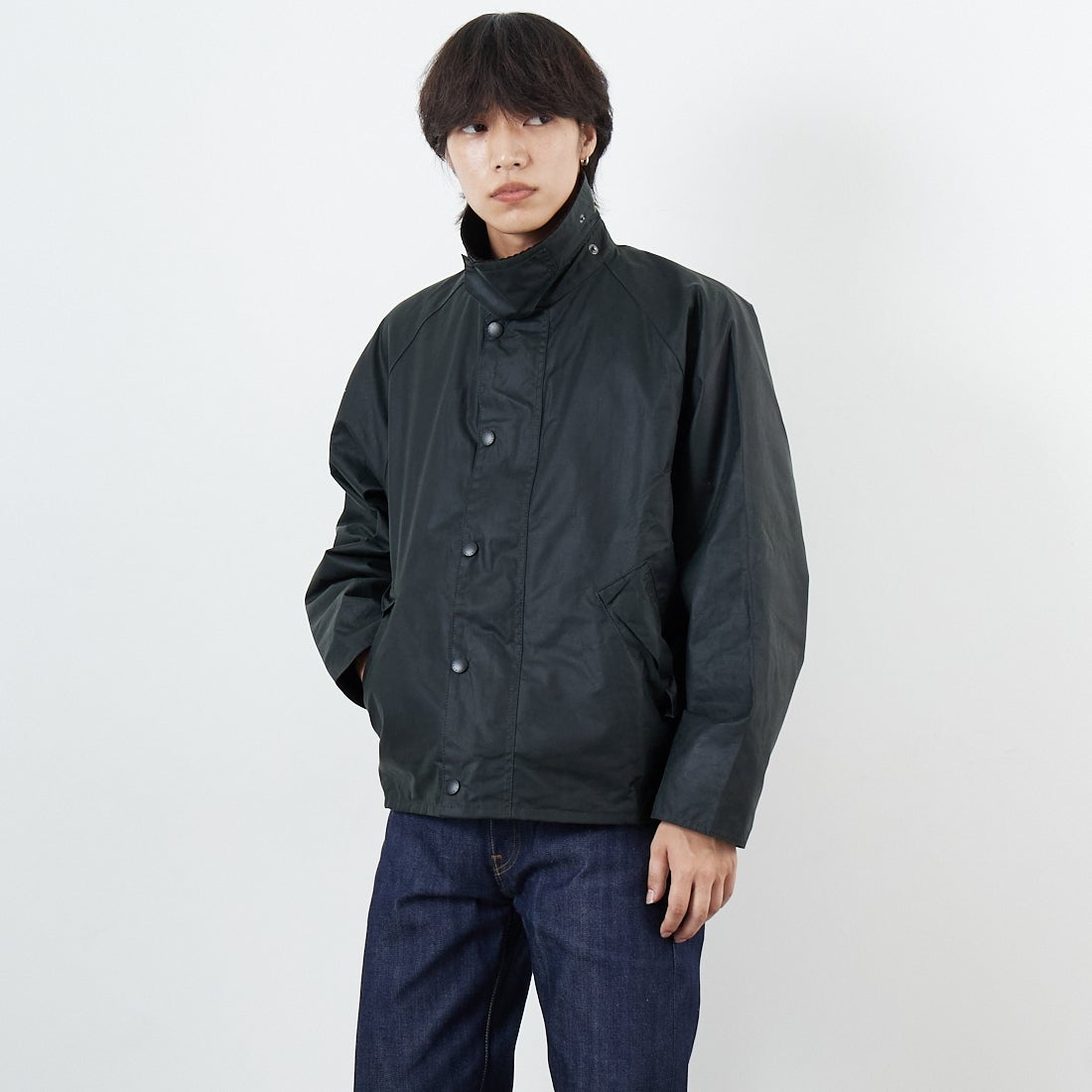 Barbour [バブアー] TRANSPORT/トランスポート ワックスジャケット [MWX1678] BK91 &&モデル身長：179cm 着用サイズ：38&&