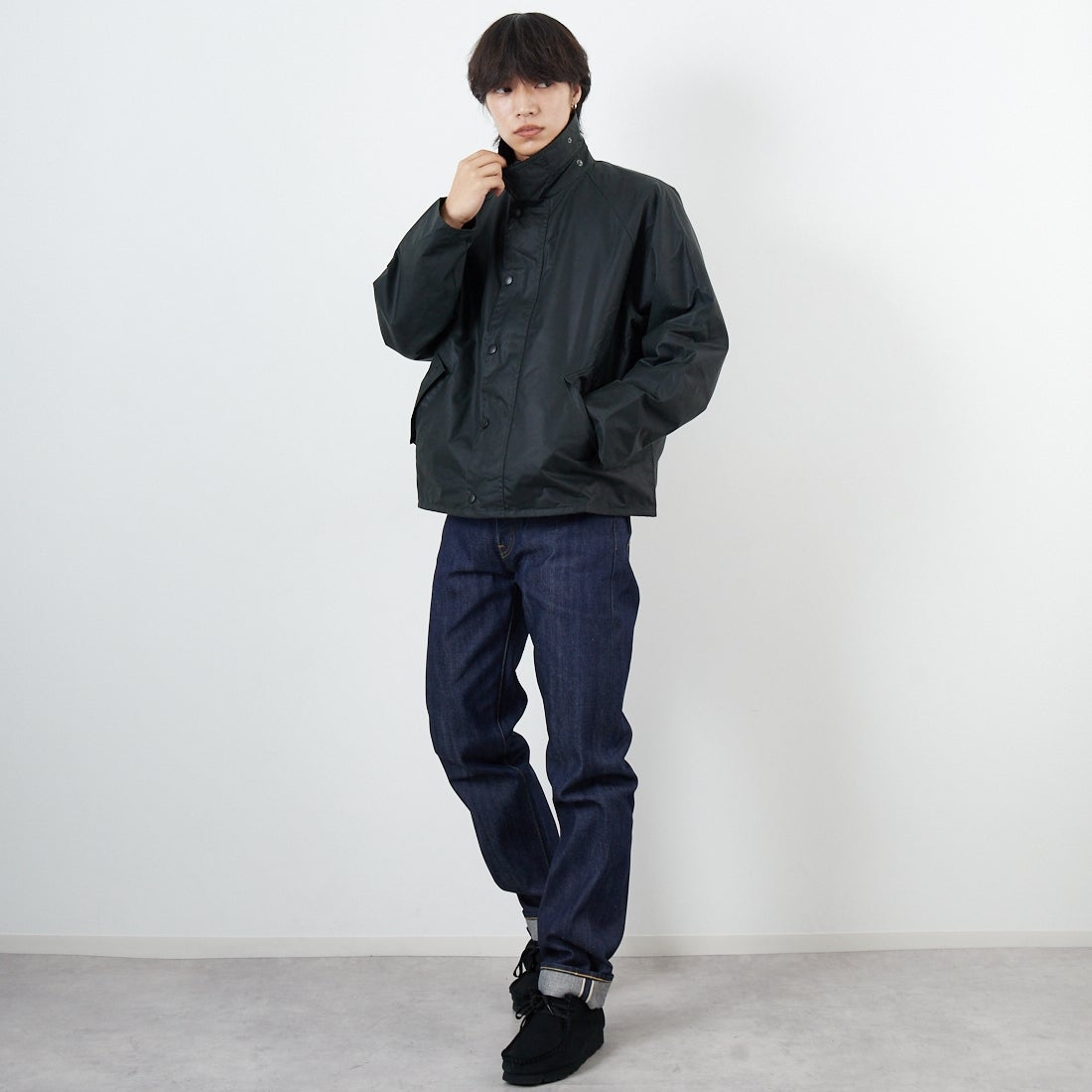 Barbour [バブアー] TRANSPORT/トランスポート ワックスジャケット [MWX1678] BK91 &&モデル身長：179cm 着用サイズ：38&&