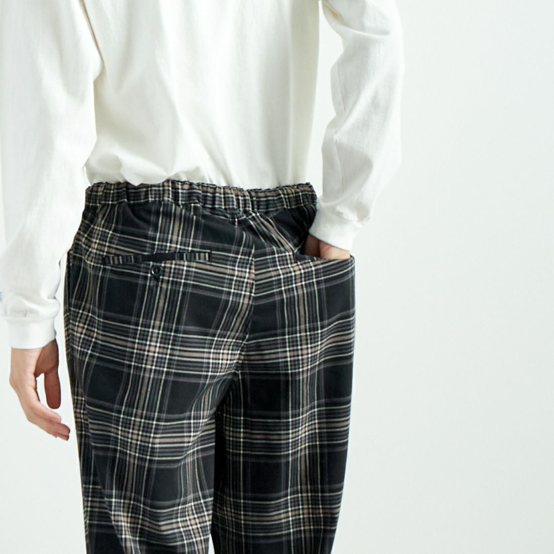 Noir Fabrik [ヌワールファブリック] T/Rツイルストレッチ チェックタックインパンツ [NF-243-055] BK BLK CHK