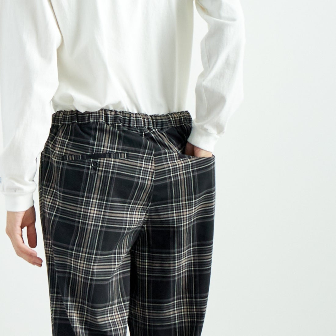 Noir Fabrik [ヌワールファブリック] T/Rツイルストレッチ チェックタックインパンツ [NF-243-055] BK BLK CHK