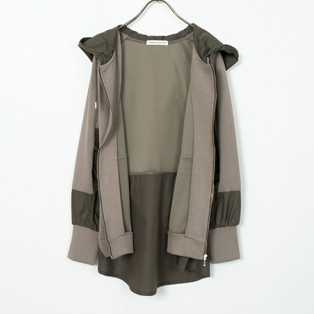 Jeans Factory Clothes [ジーンズファクトリークローズ] 異素材切り替え ボンディングパーカー [21243068] 056 ｶｰｷ