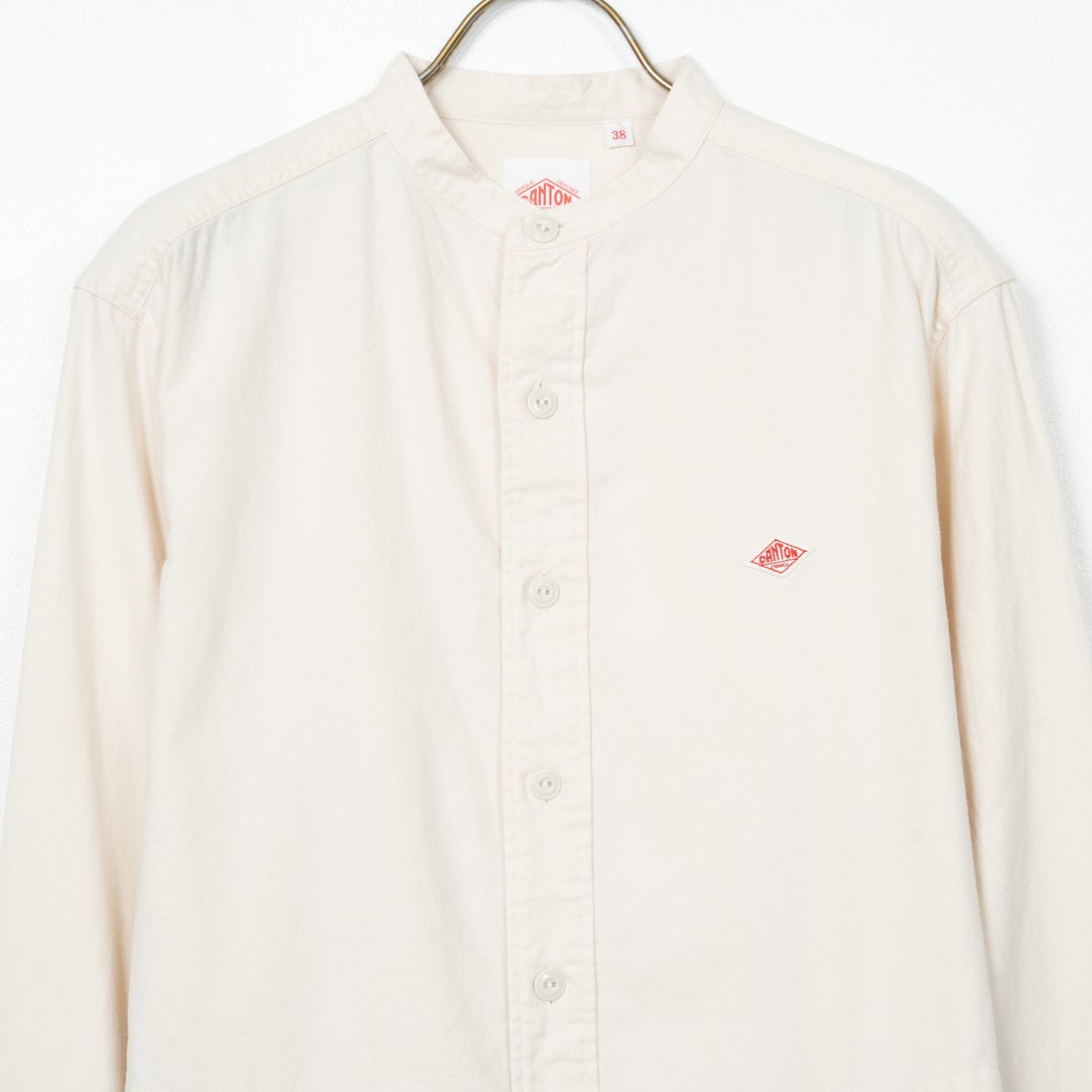 DANTON [ダントン] 先染めビエラ バンドカラーシャツ [DT-B0280VSS] ECRU