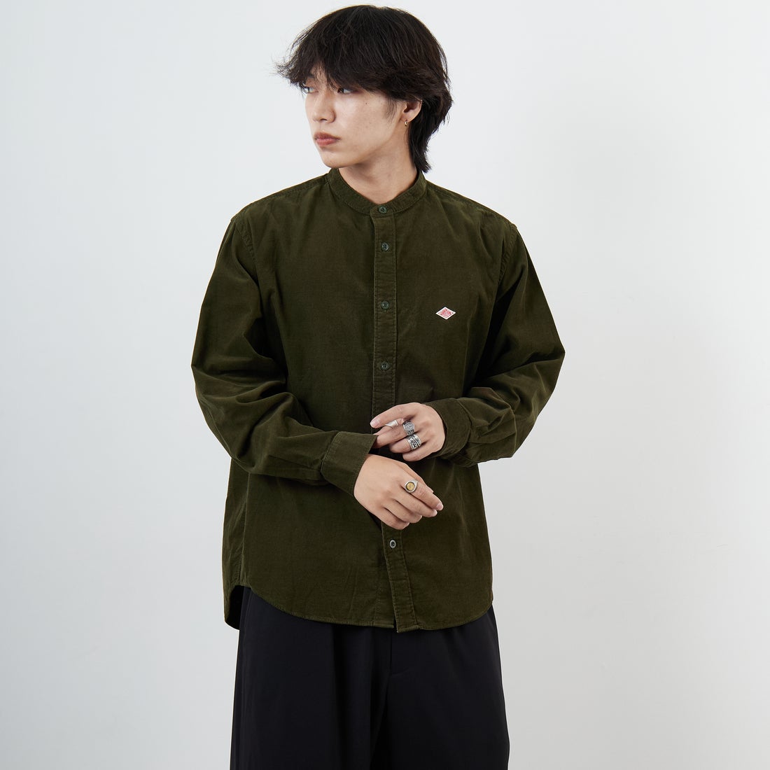 DANTON [ダントン] コーデュロイ バンドカラーシャツ [DT-B0291MCD