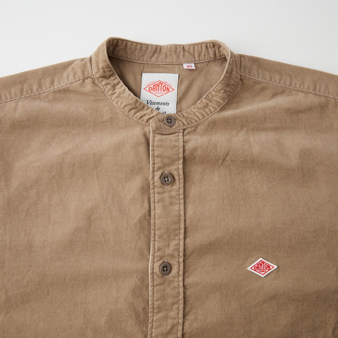 DANTON [ダントン] コーデュロイ バンドカラーシャツ [DT-B0291MCD] SAND BEIGE