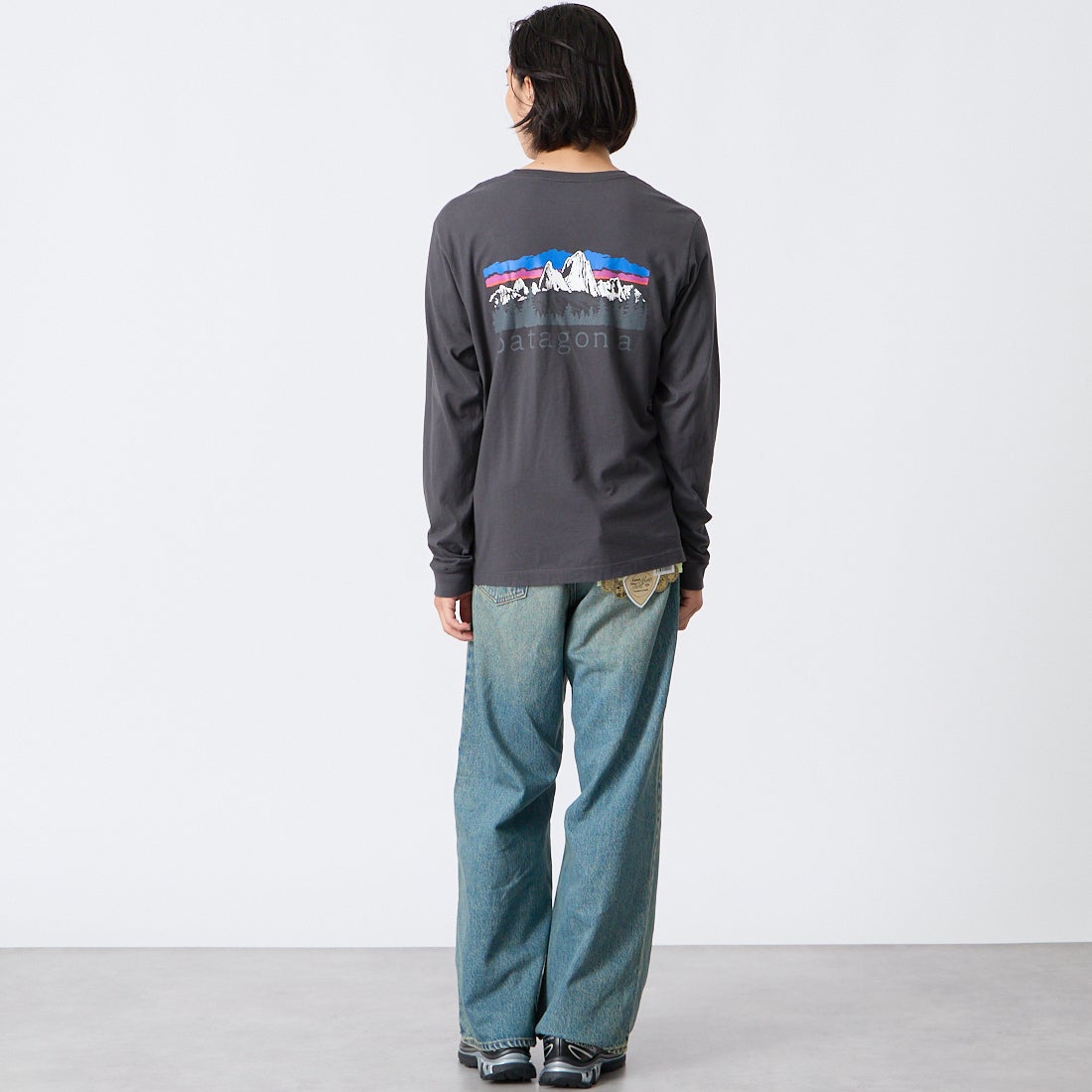 LIBERTO [リベルト] EL PASO ワイドバギーデニム [FL2500] 40 OLD WAS &&モデル身長：175cm 着用サイズ：28&&