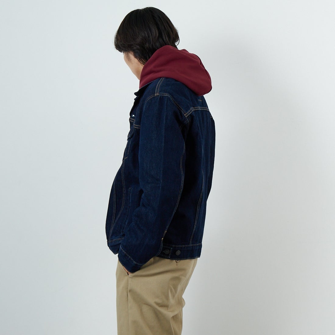 LEVI'S [リーバイス] トラッカージャケット [72334-01] 34 RINSE &&モデル身長：179cm 着用サイズ：L&&