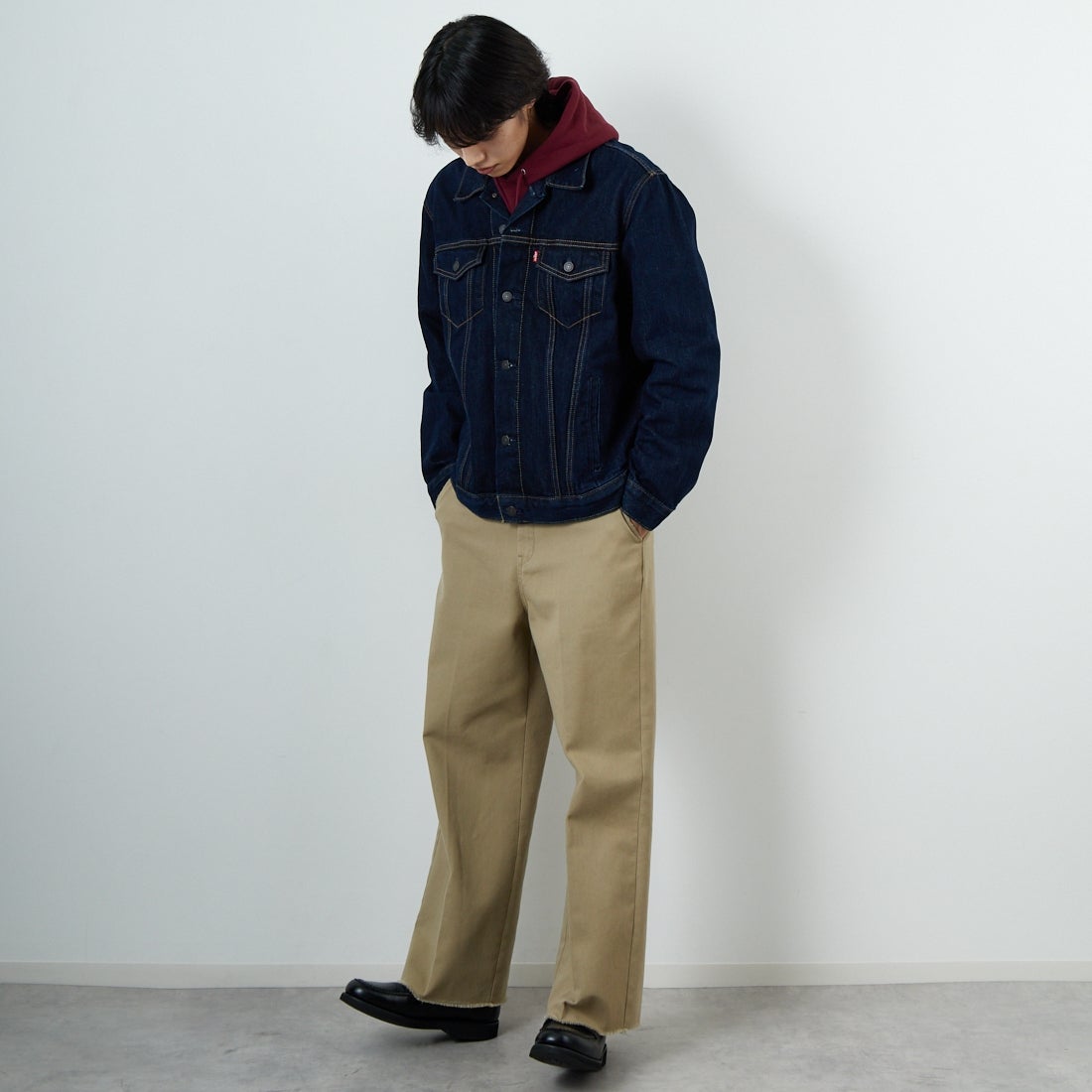 LEVI'S [リーバイス] トラッカージャケット [72334-01] 34 RINSE &&モデル身長：179cm 着用サイズ：L&&