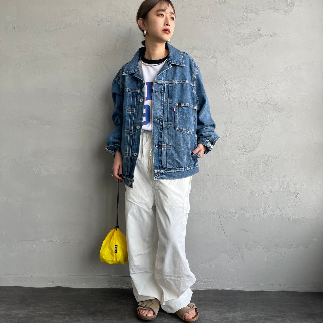 LEVI'S [リーバイス] TYPE1 トラッカージャケット [A3174-00] 04 DANCING &&モデル身長：150cm 着用サイズ：S&&