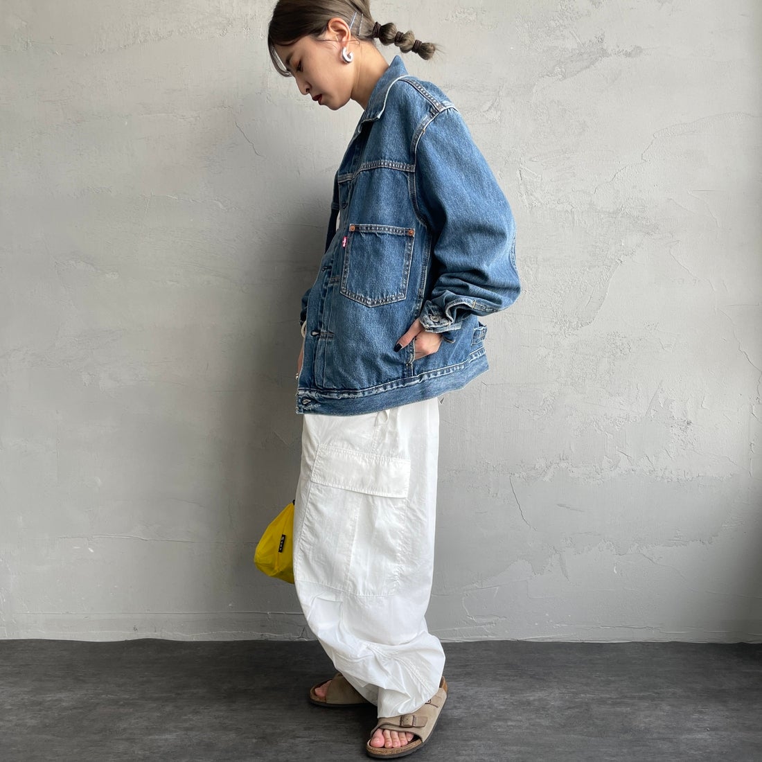 LEVI'S [リーバイス] TYPE1 トラッカージャケット [A3174-00] 04 DANCING &&モデル身長：150cm 着用サイズ：S&&