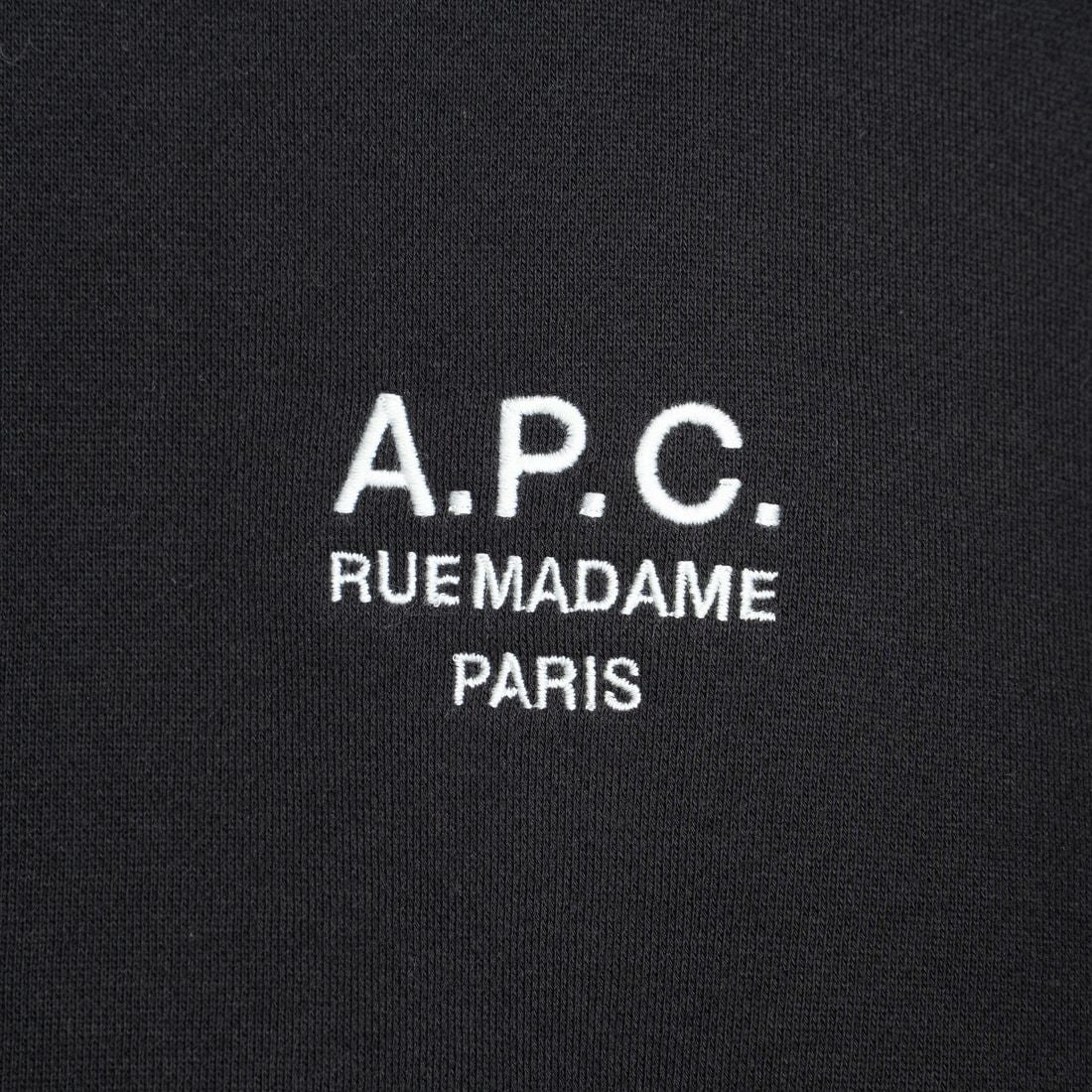 A.P.C. [アー・ペー・セー] ロゴ刺繍スウェット [RUE-MADAME] 99 NOIR/BL