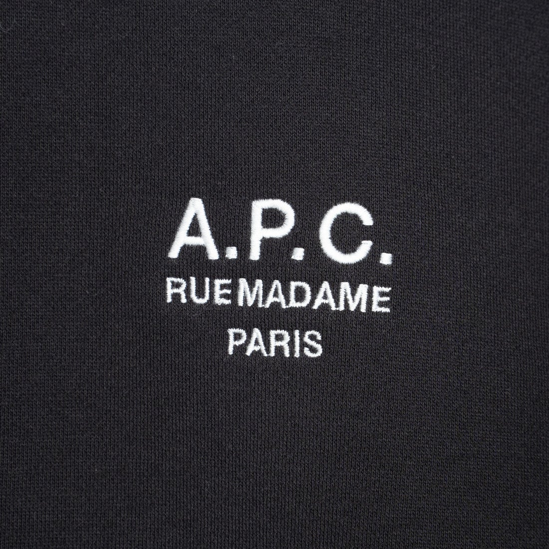 A.P.C. [アー・ペー・セー] ロゴ刺繍スウェット [RUE-MADAME] 99 NOIR/BL