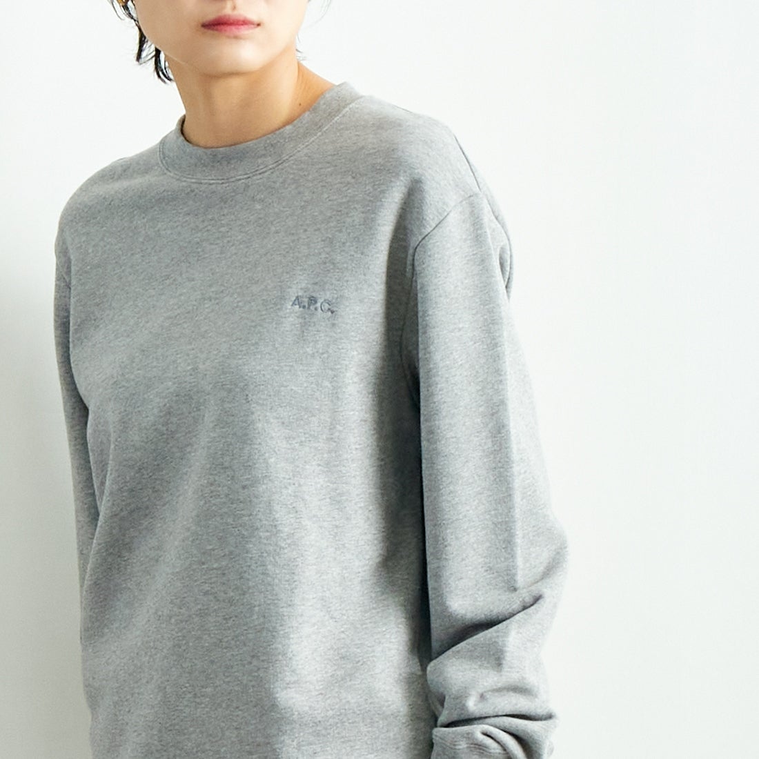 A.P.C. [アー・ペー・セー] ロゴ刺繍スウェット [APC-BRODE] 93 GRIS CH