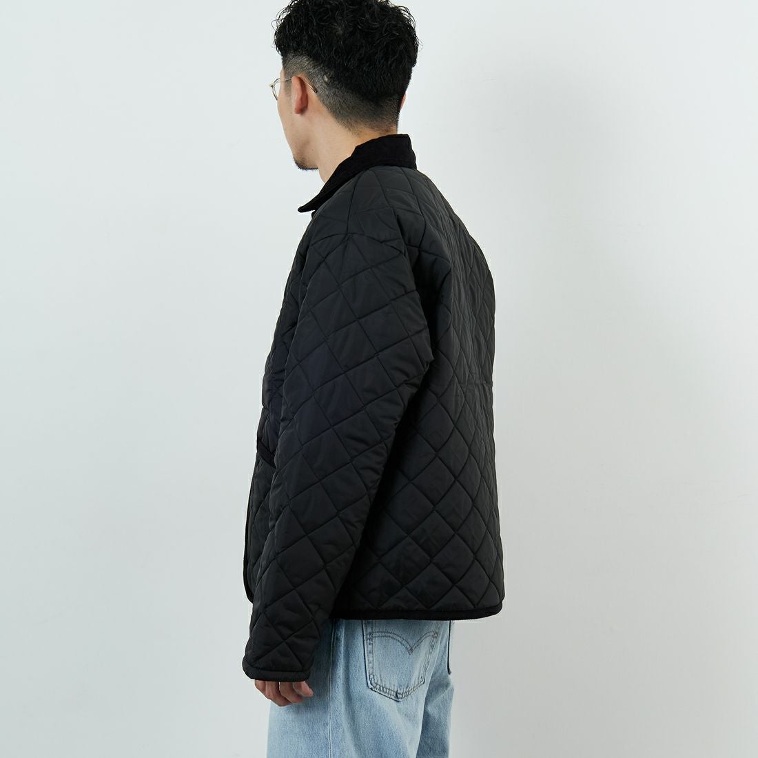 LAVENHAM [ラベンハム] TEYNHAM レギュラーカラーキルティングジャケット [LV10000] F44 SABLE &&モデル身長：168cm 着用サイズ：M&&