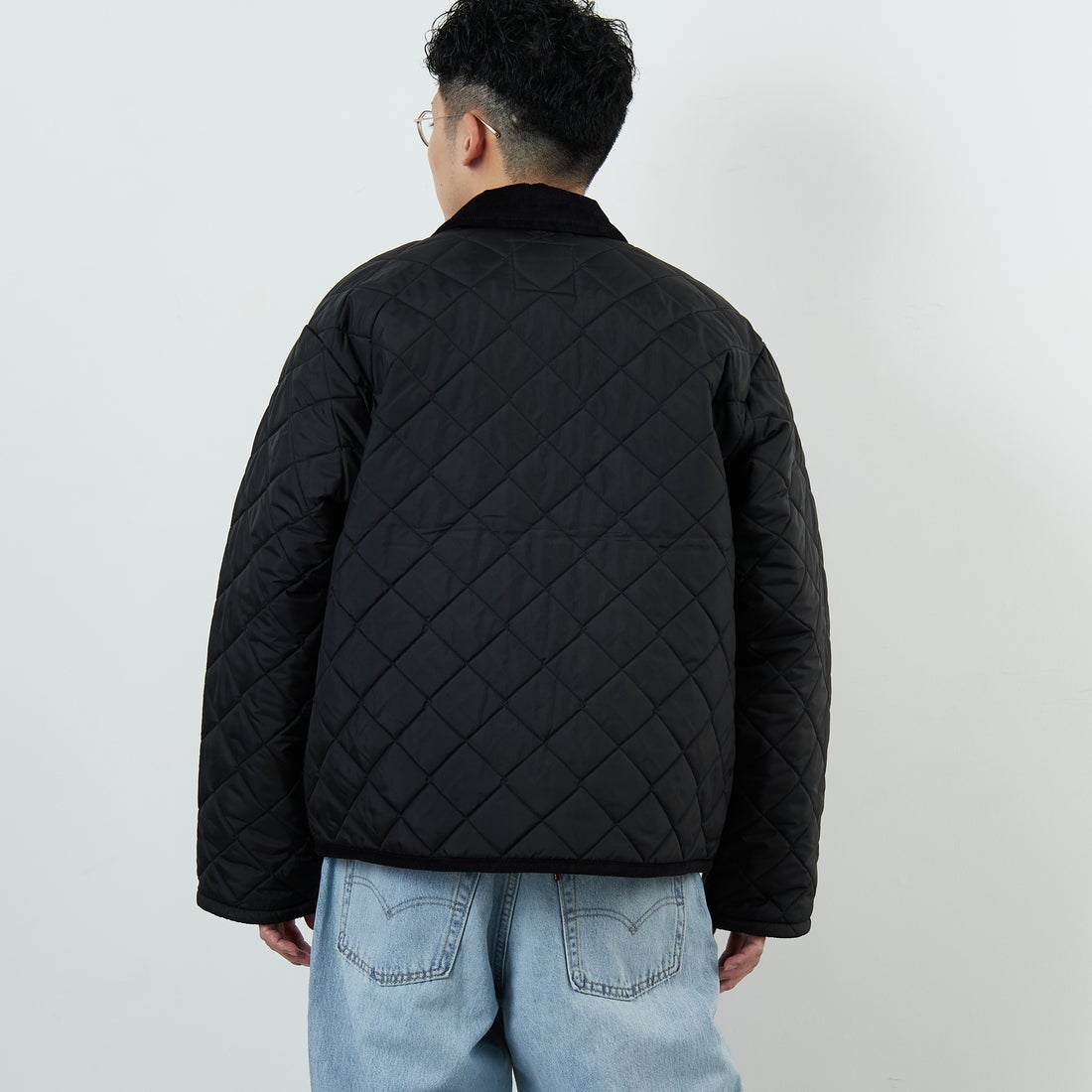 LAVENHAM [ラベンハム] TEYNHAM レギュラーカラーキルティングジャケット [LV10000] F44 SABLE &&モデル身長：168cm 着用サイズ：M&&