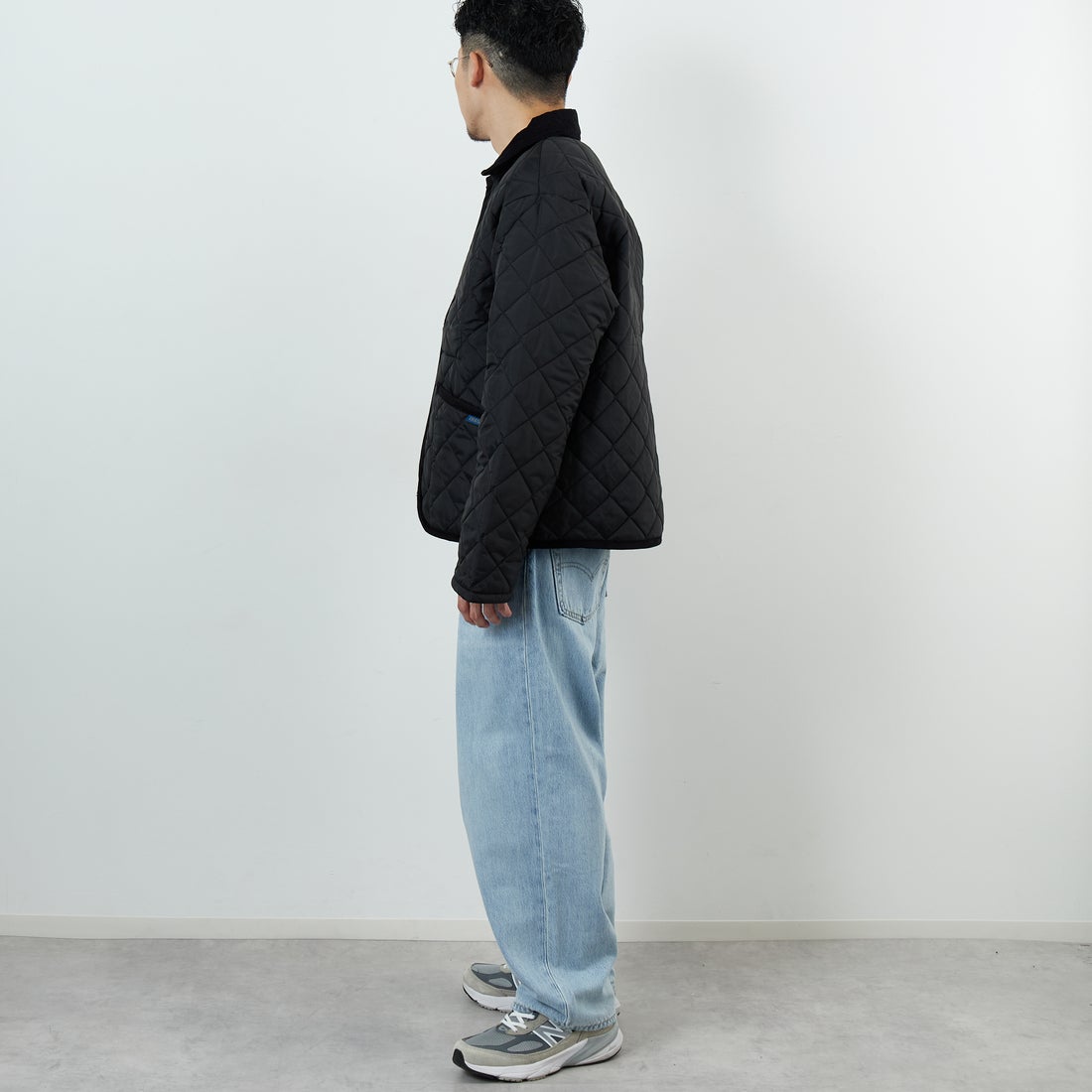 LAVENHAM [ラベンハム] TEYNHAM レギュラーカラーキルティングジャケット [LV10000] F44 SABLE &&モデル身長：168cm 着用サイズ：M&&