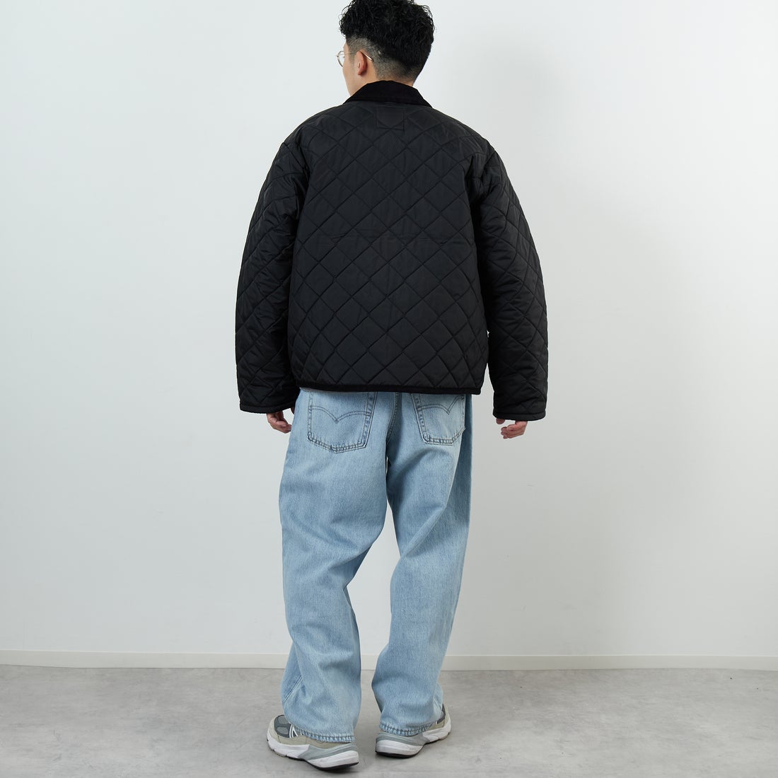 LAVENHAM [ラベンハム] TEYNHAM レギュラーカラーキルティングジャケット [LV10000] F44 SABLE &&モデル身長：168cm 着用サイズ：M&&