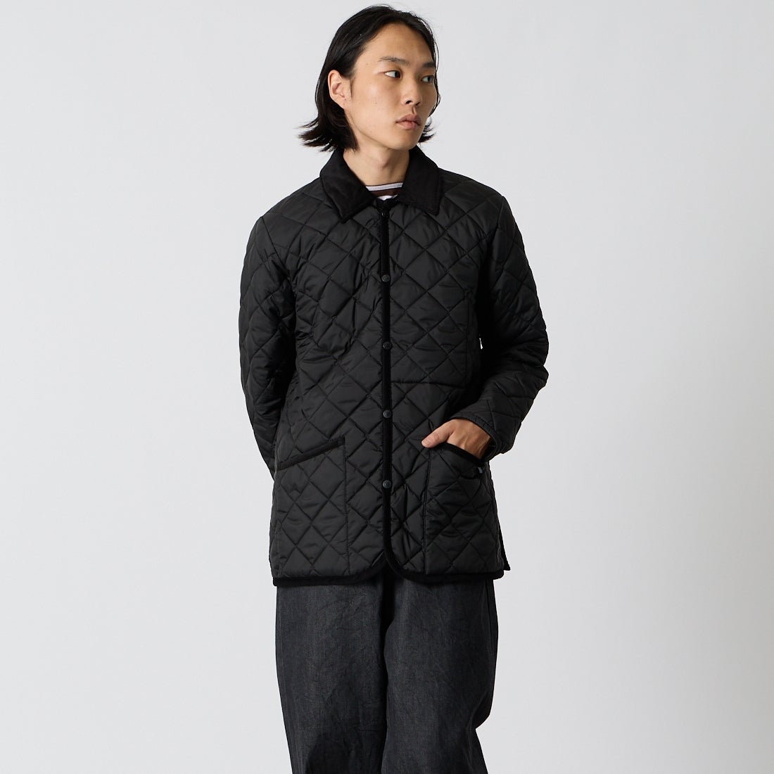 LAVENHAM [ラベンハム] Denham Mens 20 デンハム キルティングジャケット [SLJ9003] F44 SABLE &&モデル身長：175cm 着用サイズ：M&&