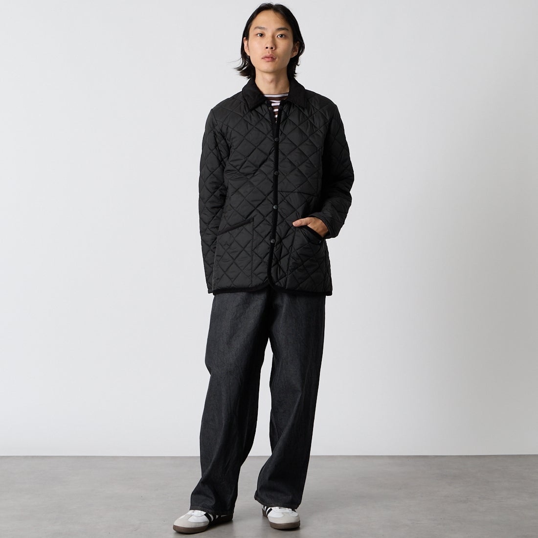 LAVENHAM [ラベンハム] Denham Mens 20 デンハム キルティングジャケット [SLJ9003] F44 SABLE &&モデル身長：175cm 着用サイズ：M&&