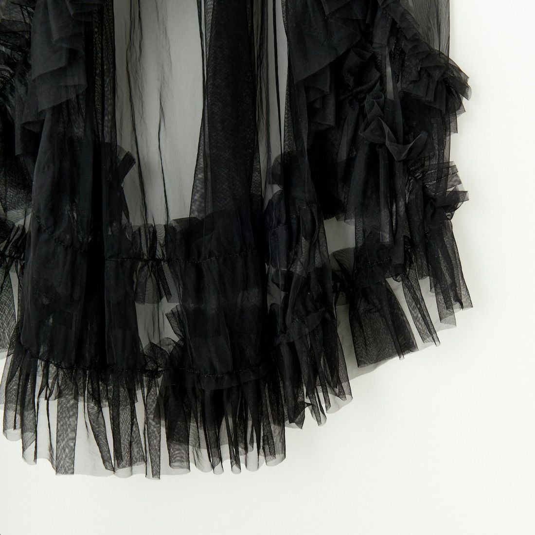 CHIGNON [シニヨン] アシメレイヤードチュールスカート [2344-063PT] BLACK