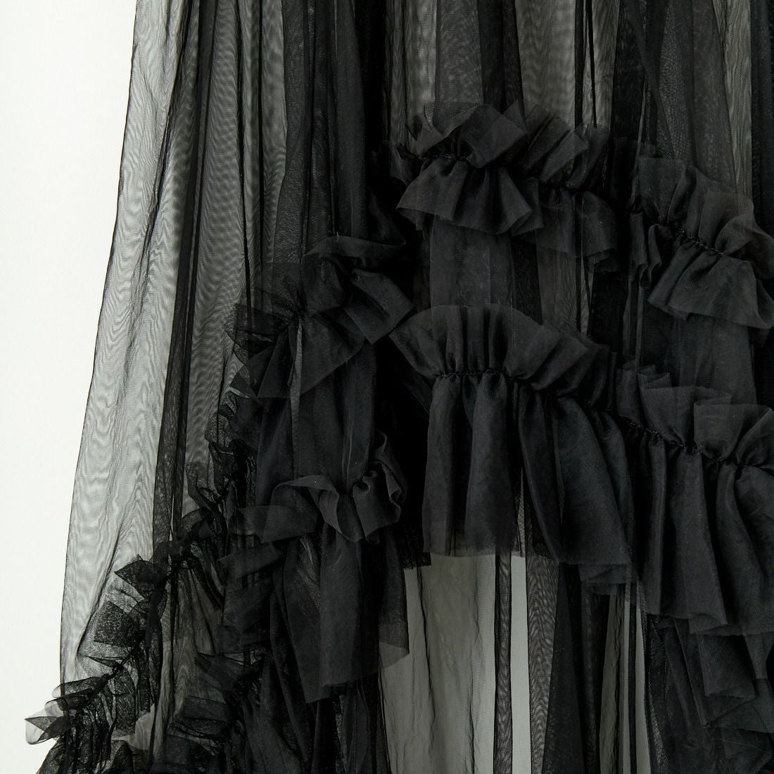 CHIGNON [シニヨン] アシメレイヤードチュールスカート [2344-063PT] BLACK