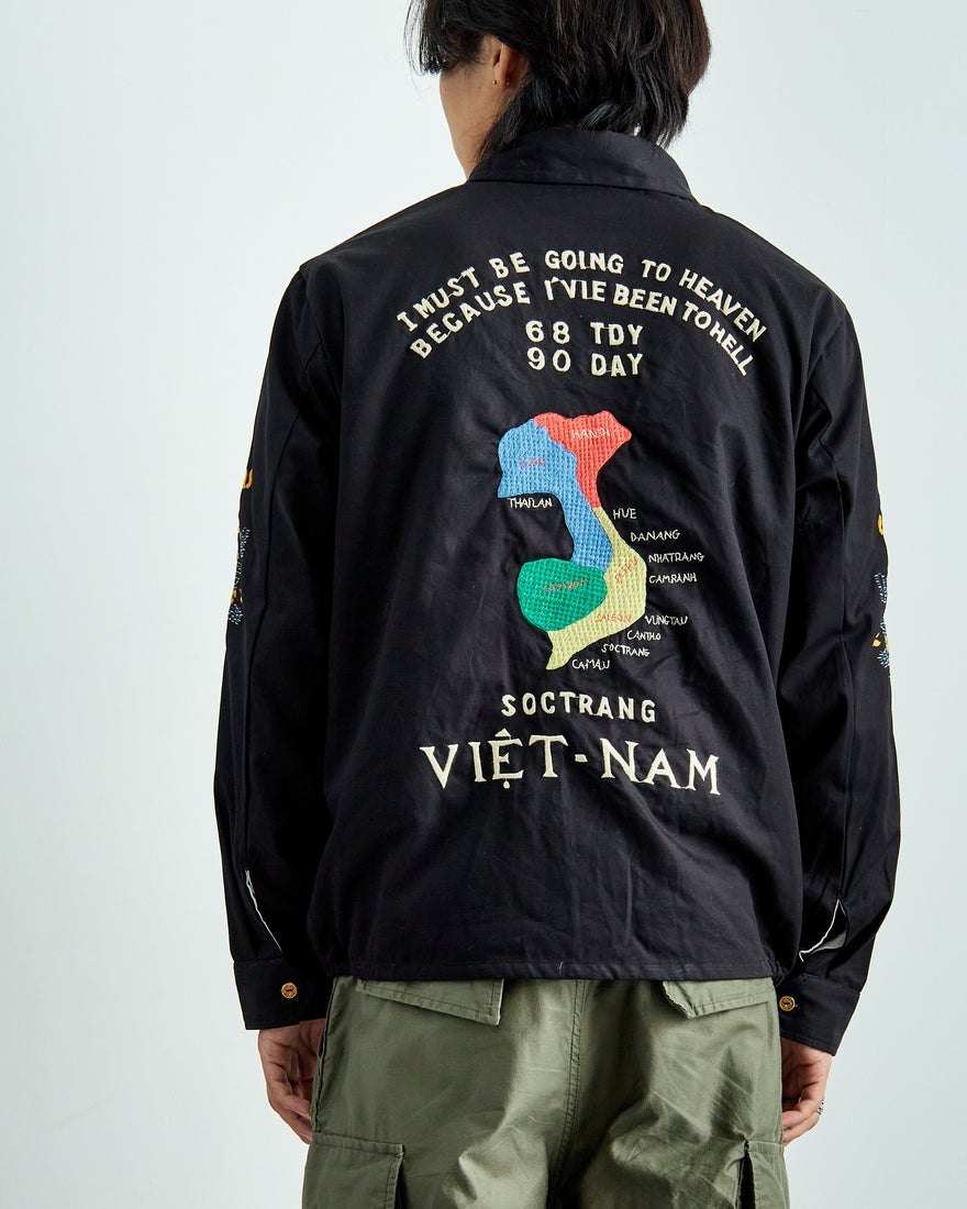 TAILOR TOYO [テーラートウヨウ] コットンベトナムジャケット [TT15546] 119 BLK &&モデル身長：179cm 着用サイズ：L&&