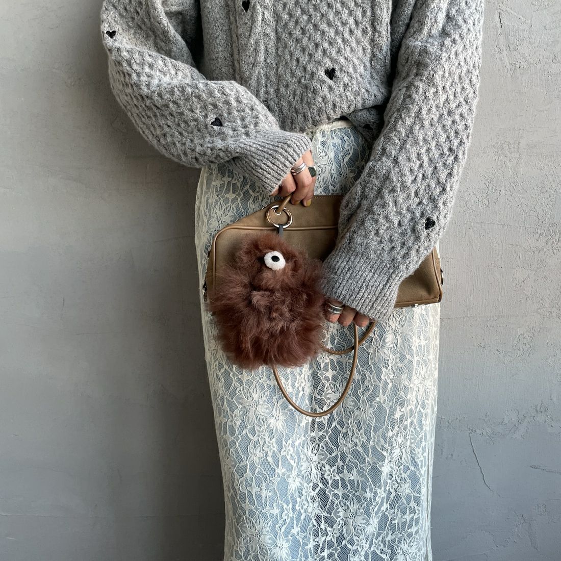 COSY [コージー] ベビーアルパカ スモールベアキーリング [KH-EV-SB] MB MID BRO