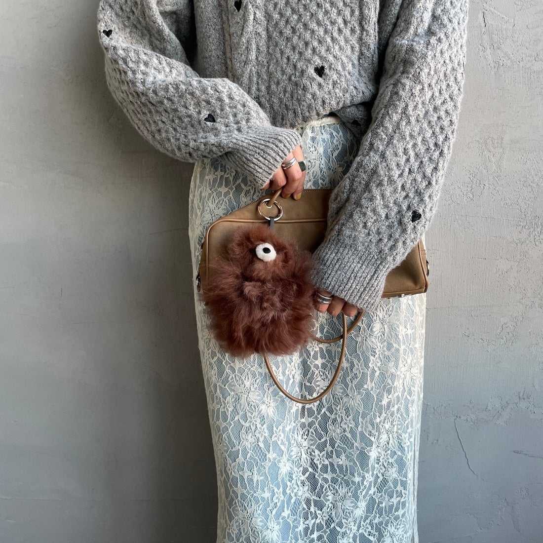 COSY [コージー] ベビーアルパカ スモールベアキーリング [KH-EV-SB] MB MID BRO