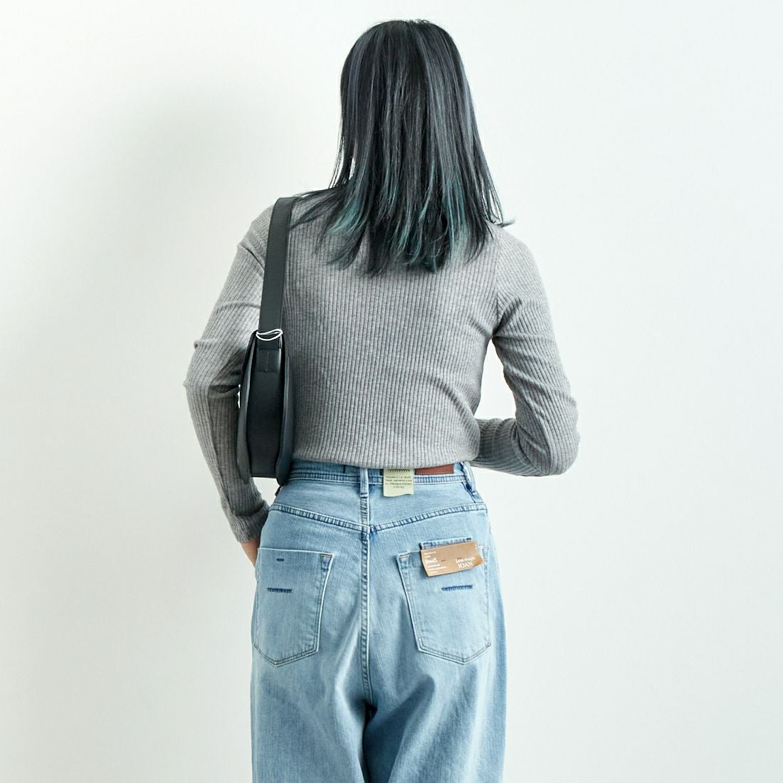 Noir Fabrik [ヌワールファブリック] ボートネックリブカットソー [JFW-C051] TOP.GRAY &&モデル身長：167cm 着用サイズ：0&&