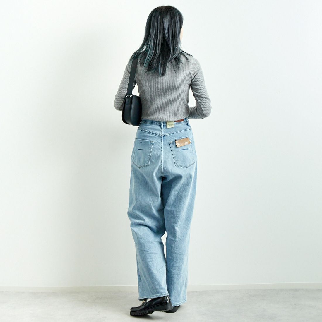 Noir Fabrik [ヌワールファブリック] ボートネックリブカットソー [JFW-C051] TOP.GRAY &&モデル身長：167cm 着用サイズ：0&&