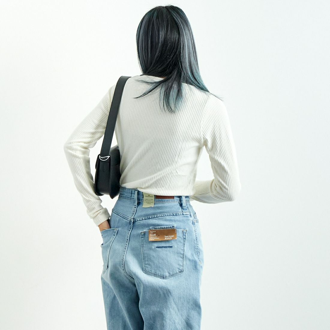 Noir Fabrik [ヌワールファブリック] ボートネックリブカットソー [JFW-C051] O.WHITE &&モデル身長：167cm 着用サイズ：1&&