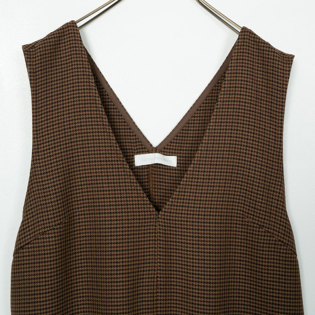 Jeans Factory Clothes [ジーンズファクトリークローズ] チェックVネックワンピース [21243057] 036 ﾌﾞﾗｳﾝC