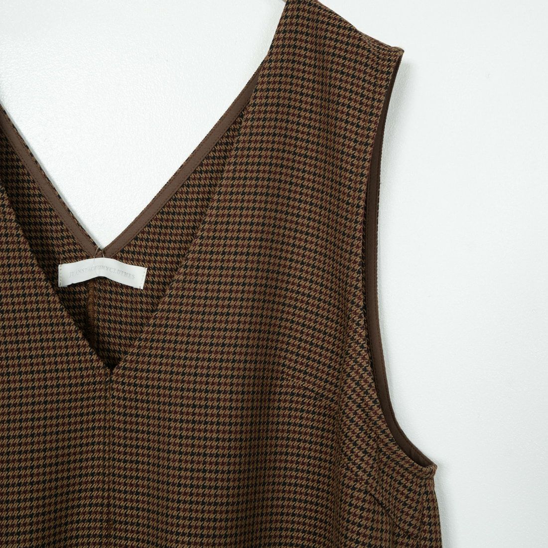 Jeans Factory Clothes [ジーンズファクトリークローズ] チェックVネックワンピース [21243057] 036 ﾌﾞﾗｳﾝC