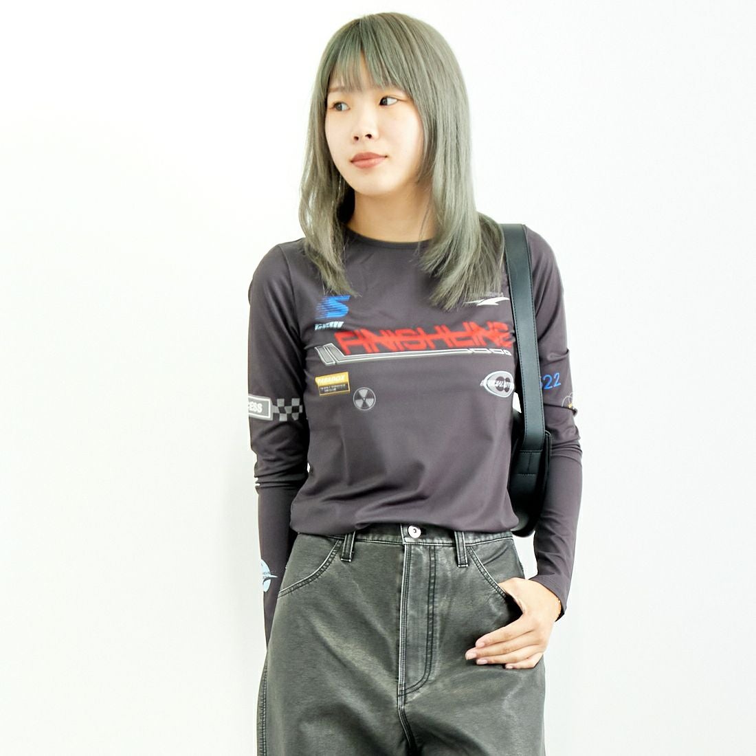 MAISON SPECIAL [メゾンスペシャル] FinishLINE スキントップス [21242415309] C.GRY &&モデル身長：167cm 着用サイズ：F&&