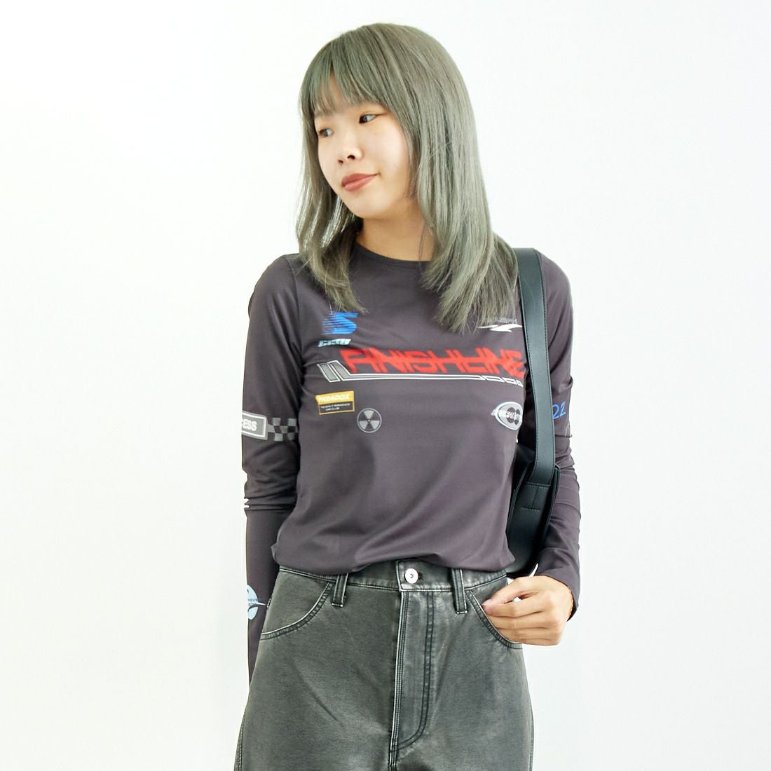 MAISON SPECIAL [メゾンスペシャル] FinishLINE スキントップス [21242415309] C.GRY &&モデル身長：167cm 着用サイズ：F&&