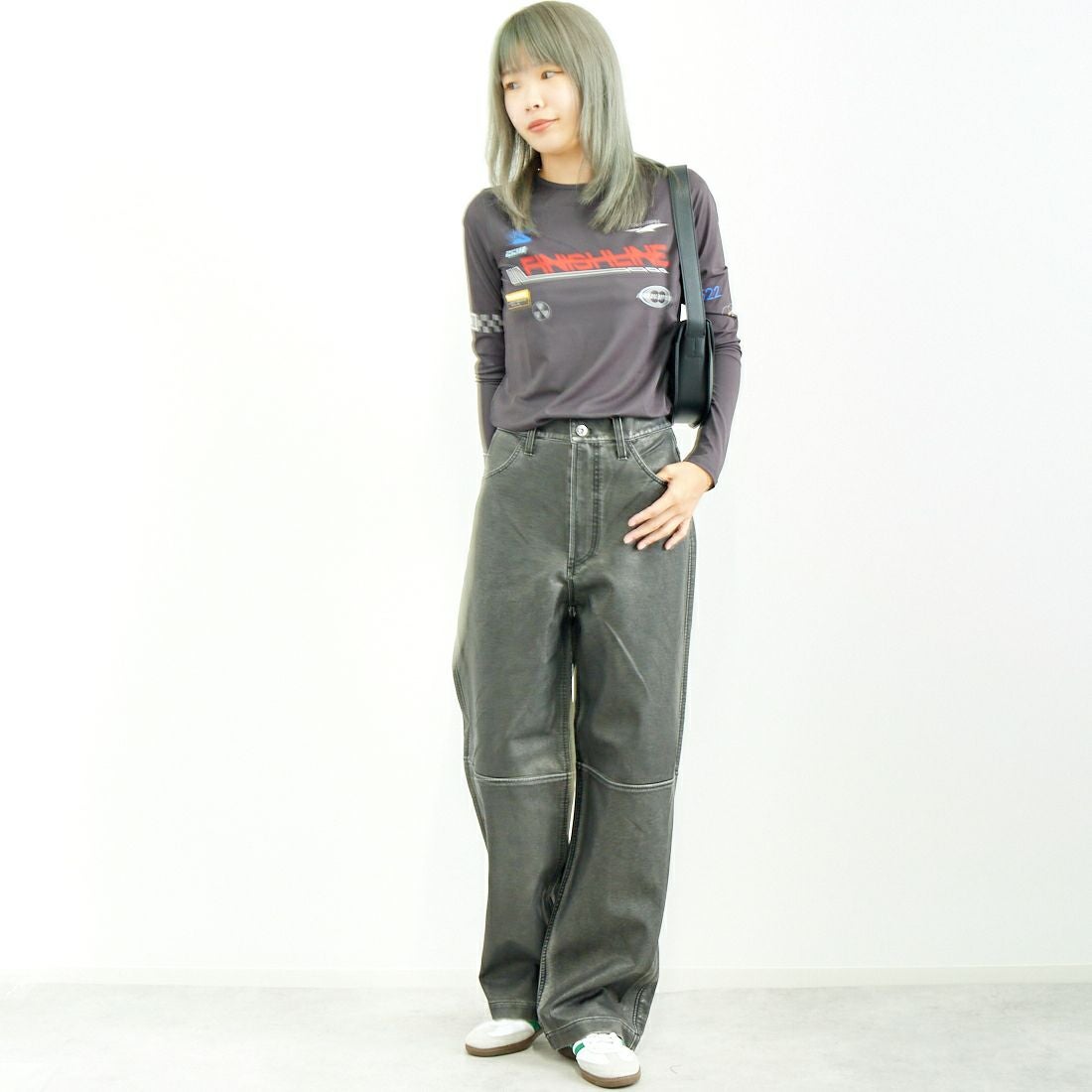 MAISON SPECIAL [メゾンスペシャル] FinishLINE スキントップス [21242415309] C.GRY &&モデル身長：167cm 着用サイズ：F&&