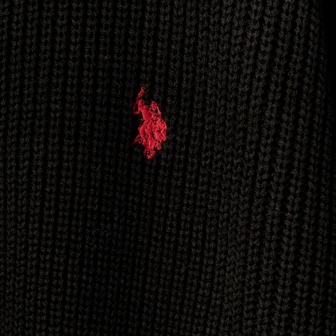 U.S.POLO ASSN. [ユーエスポロアッスン] 別注 ワンポイントロゴ刺繍 ドライバーズニットカーディガン [PLM43409IN-JF] ﾌﾞﾗｯｸ