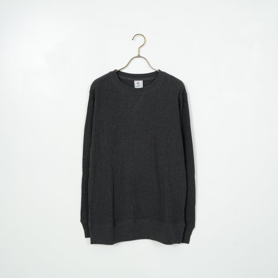 JE MORGAN [ジェイイーモーガン] ビッグワッフルクルーネックシャツ [JB001-52C] 18 ﾓｸCHARC