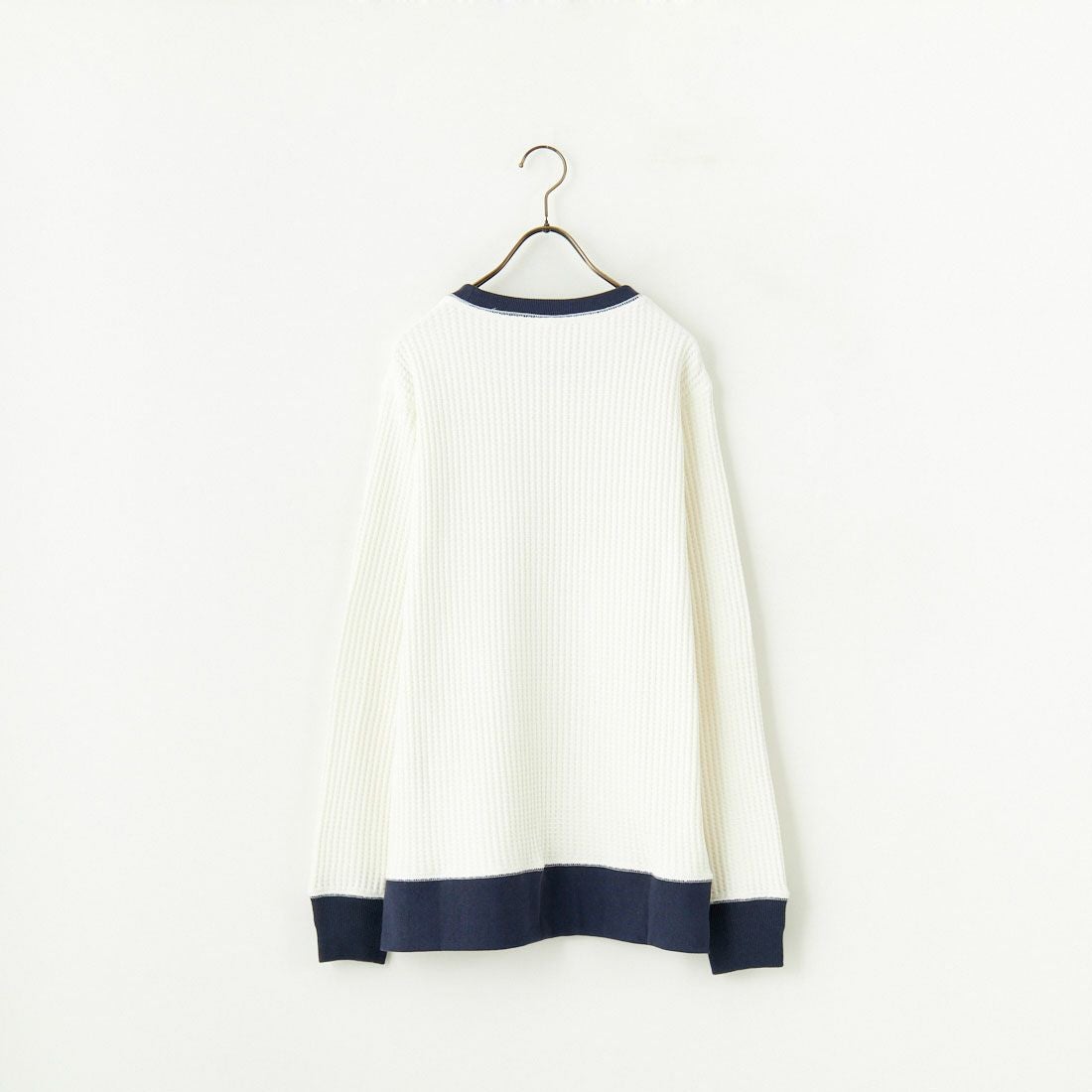 JE MORGAN [ジェイイーモーガン] ビッグワッフルクルーネックシャツ [JB001-52C] 03 O.WH/NV