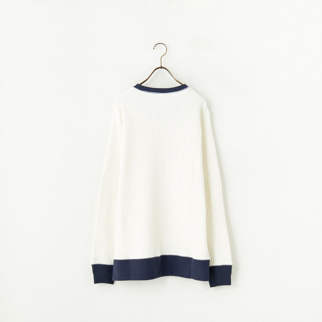 JE MORGAN [ジェイイーモーガン] ビッグワッフルクルーネックシャツ [JB001-52C] 03 O.WH/NV