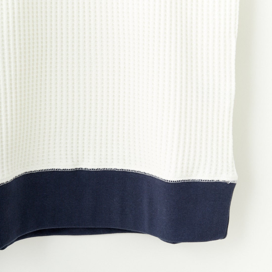 JE MORGAN [ジェイイーモーガン] ビッグワッフルクルーネックシャツ [JB001-52C] 03 O.WH/NV