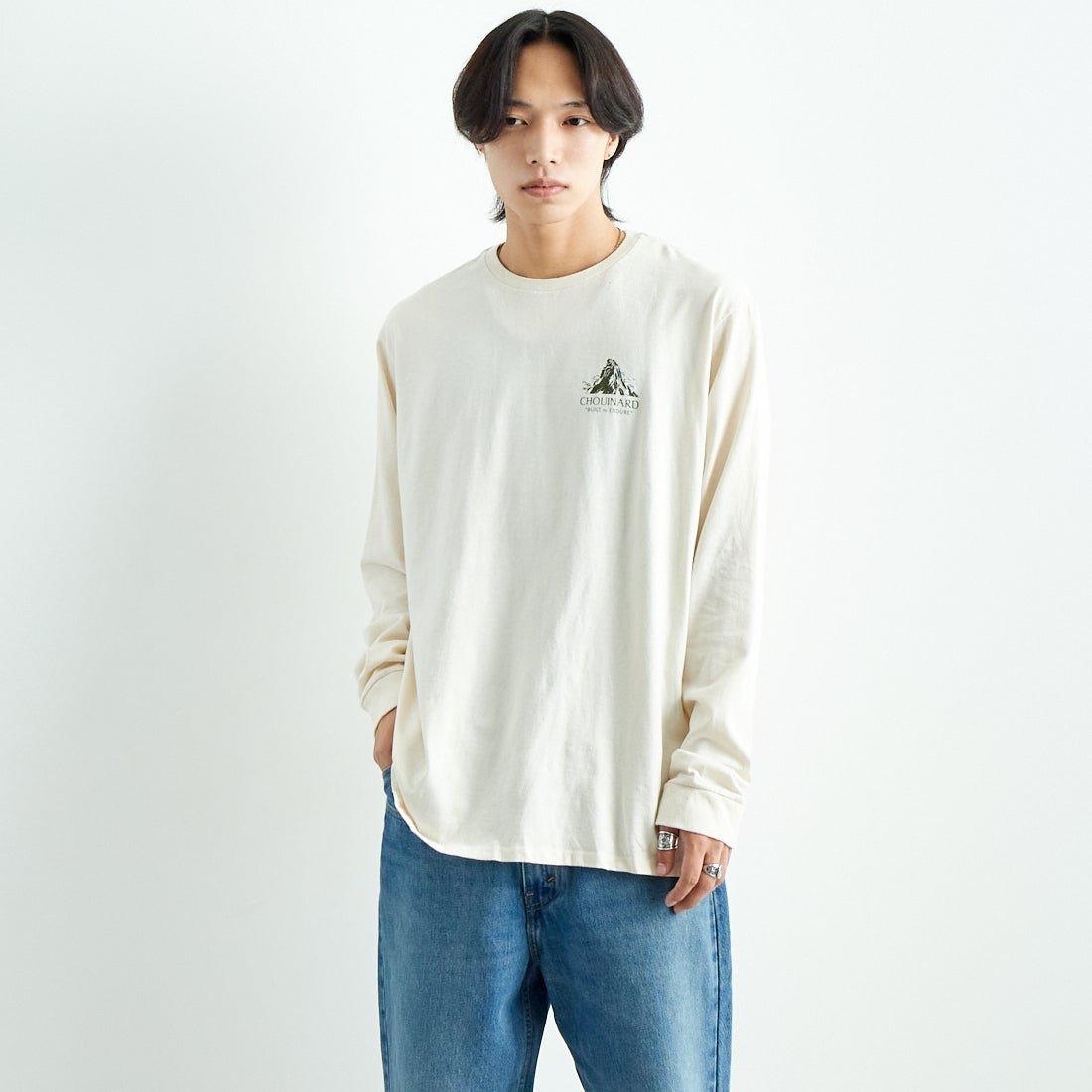 patagonia [パタゴニア] メンズ シュイナードクレスト レスポンシビリティーTシャツ [37779] BCW &&モデル身長：179cm 着用サイズ：L&&