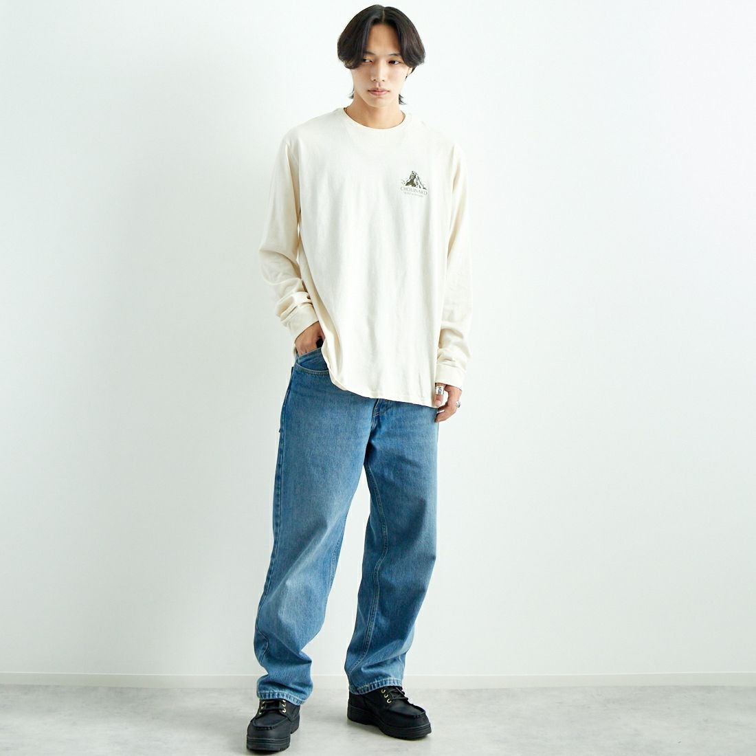 patagonia [パタゴニア] メンズ シュイナードクレスト レスポンシビリティーTシャツ [37779] BCW &&モデル身長：179cm 着用サイズ：L&&