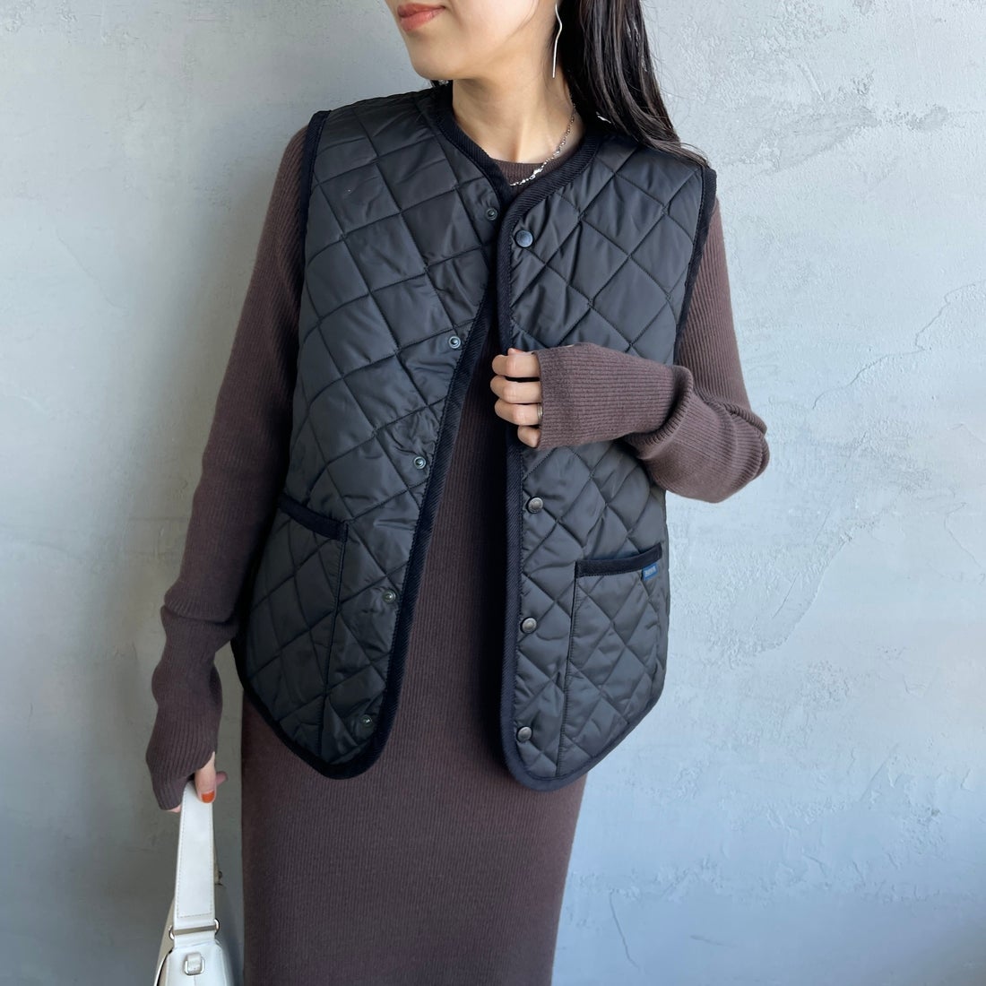 LAVENHAM [ラベンハム] コクーン ソーンハム ウィメンズ [LV10125] F44 SABLE &&モデル身長：160cm 着用サイズ：10&&