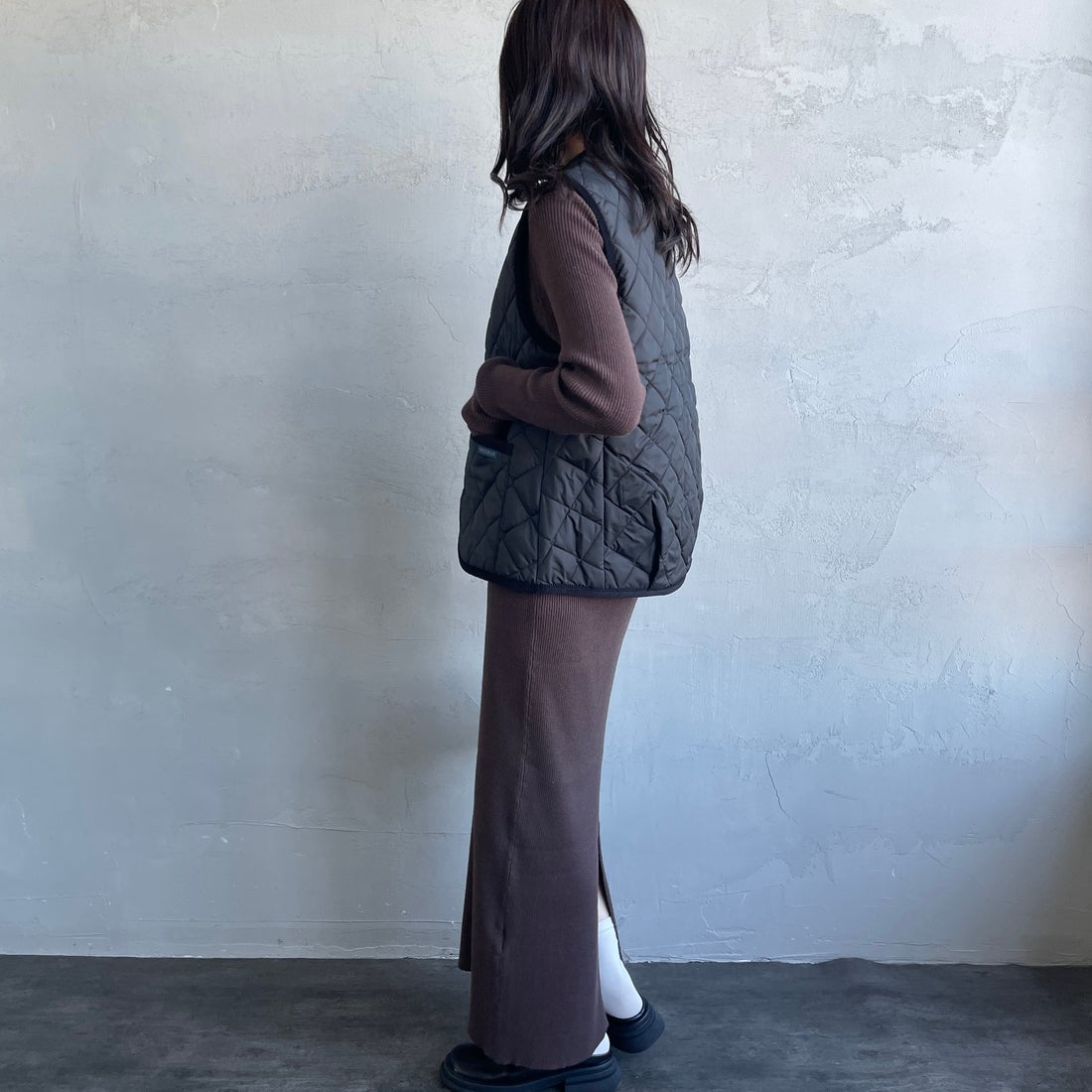 LAVENHAM [ラベンハム] コクーン ソーンハム ウィメンズ [LV10125] F44 SABLE &&モデル身長：160cm 着用サイズ：10&&