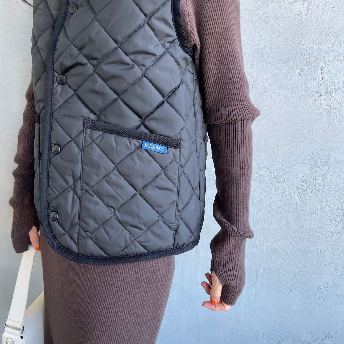 LAVENHAM [ラベンハム] コクーン ソーンハム ウィメンズ [LV10125] F44 SABLE &&モデル身長：160cm 着用サイズ：10&&